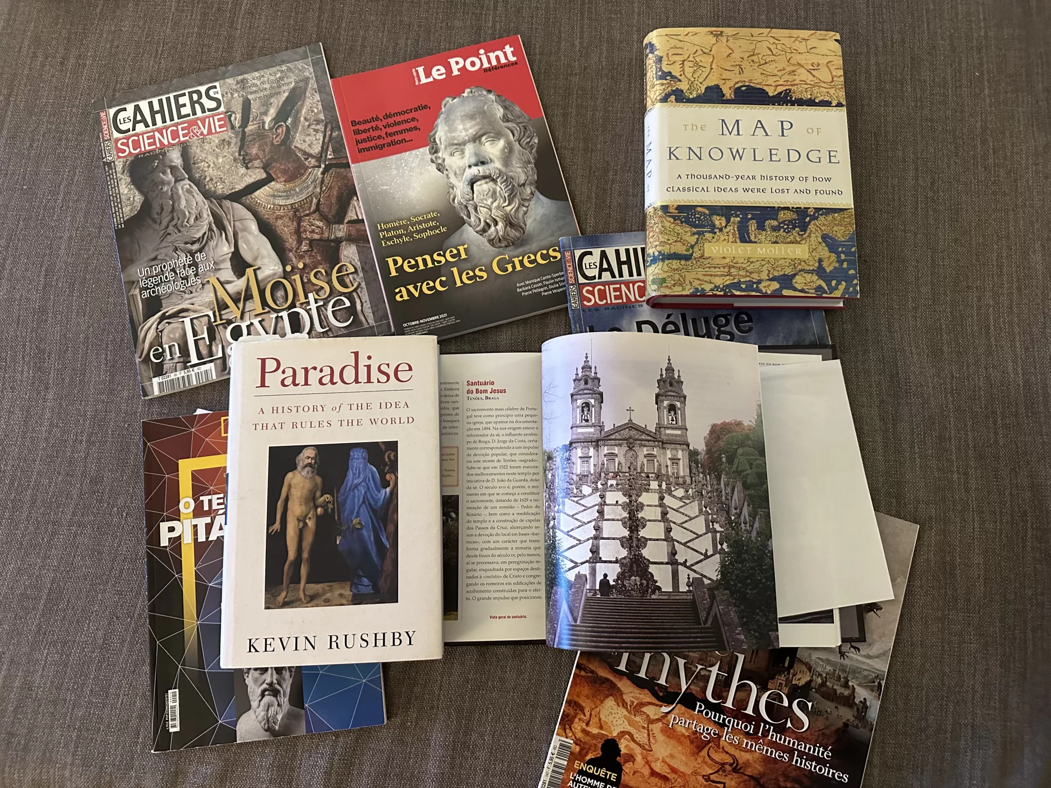 Livros diversos da biblioteca da clínica